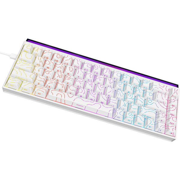 Фото - Клавиатура проводная игровая Ajazz NK68 Red switches Side contour White (NK68-R-S-W)
