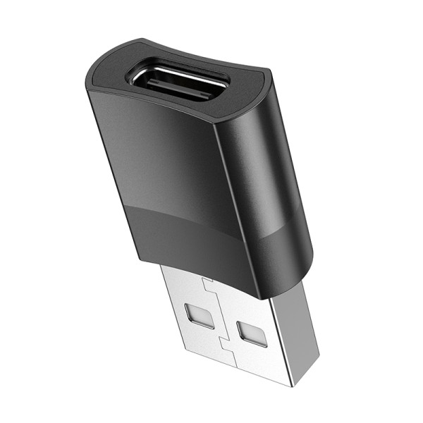 Фото - Перехідник HOCO UA17 USB Male to Type-C female USB2.0 adapter Black (6931474762009)