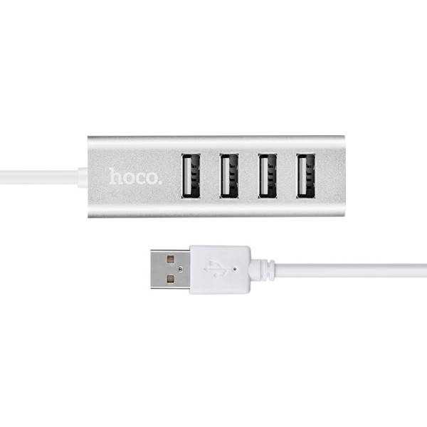 Фото - Хаб USB HOCO HB1 4USB Line machine Silver (6957531038146)