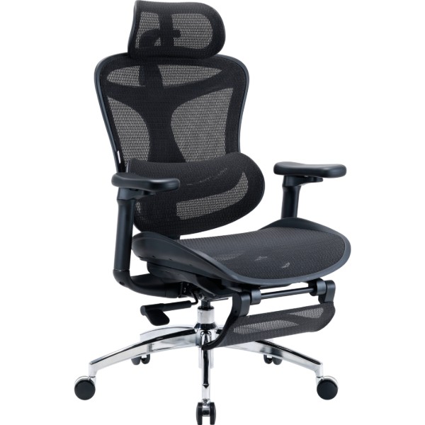 Фото - Крісло офісне Sihoo DORO C300L Mesh Black with footrest (DORO-C300L-A3-101-JT)
