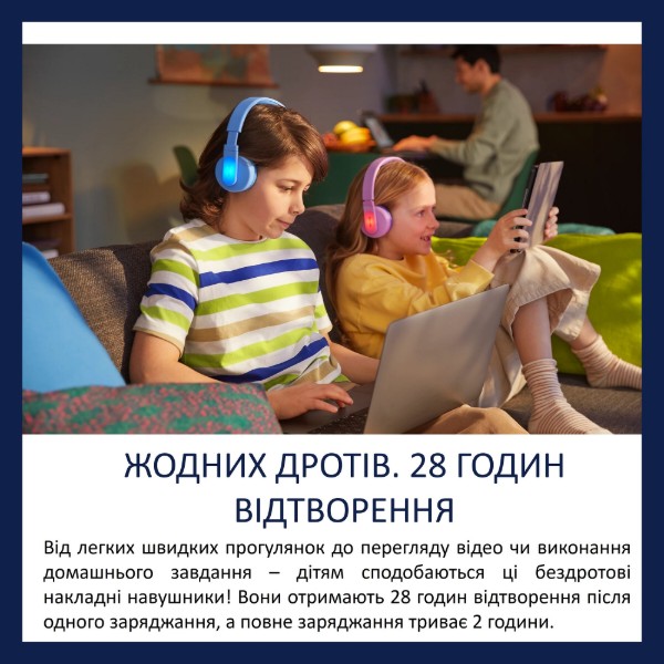 Фото - Навушники накладні бездротові Philips Kids TAK4206 On-ear Wireless Mic Blue