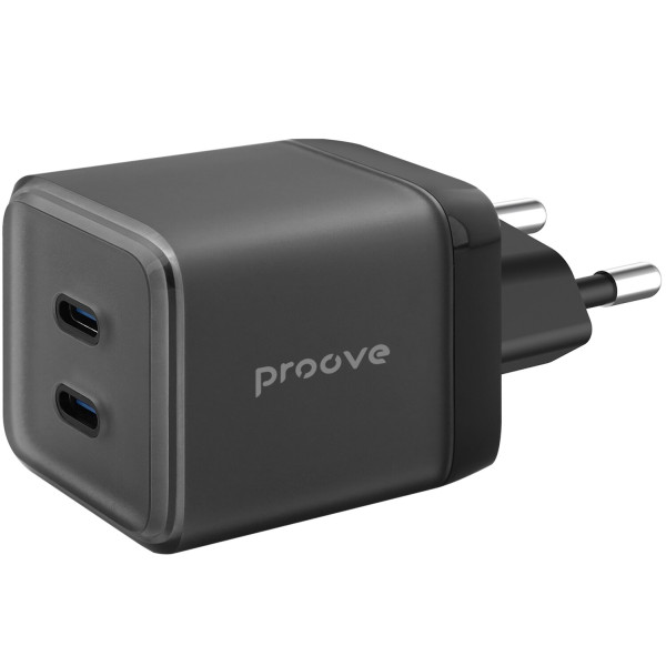Фото - Сетевое зарядное устройство Proove Pure GaN Max 67W (Type-C + Type-C) Black (WCPU67022201)