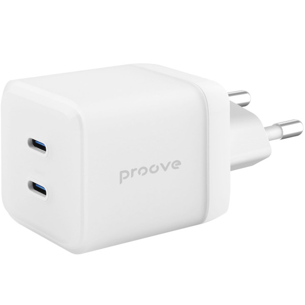 Фото - Сетевое зарядное устройство Proove Pure GaN Max 67W (Type-C + Type-C) White (WCPU67022202)
