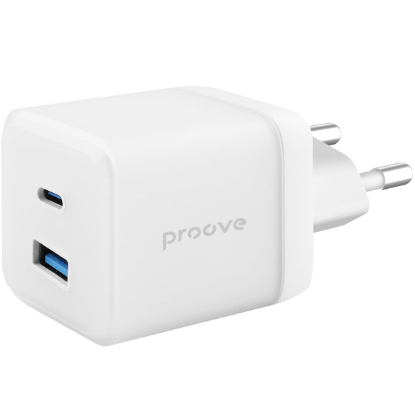 Фото - Сетевое зарядное устройство Proove Pure GaN Plus 30W (Type-C + USB) White (WCPU30111202)