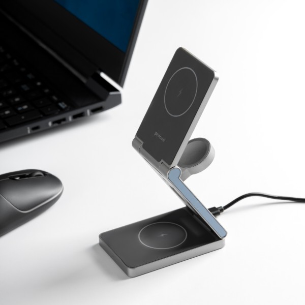 Фото - Бездротовий зарядний пристрій Proove Titan Volt 3 in 1 Gray