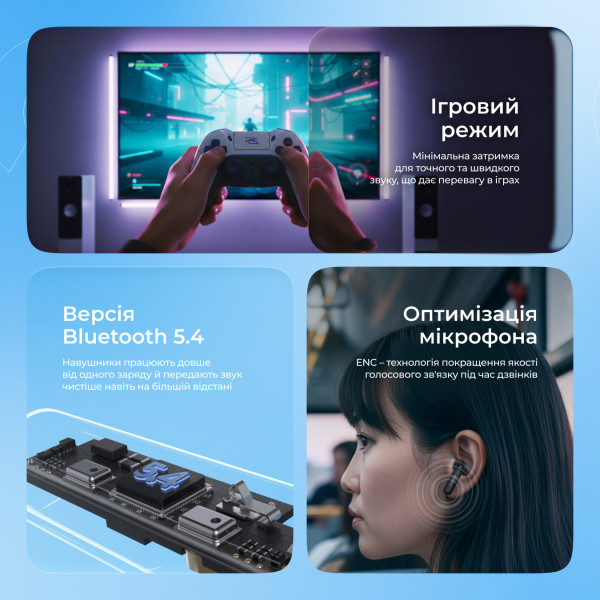 Фото - Навушники вкладиші бездротові TWS Proove Logic TWS (APP) pearl black (TWLG0001AP17)