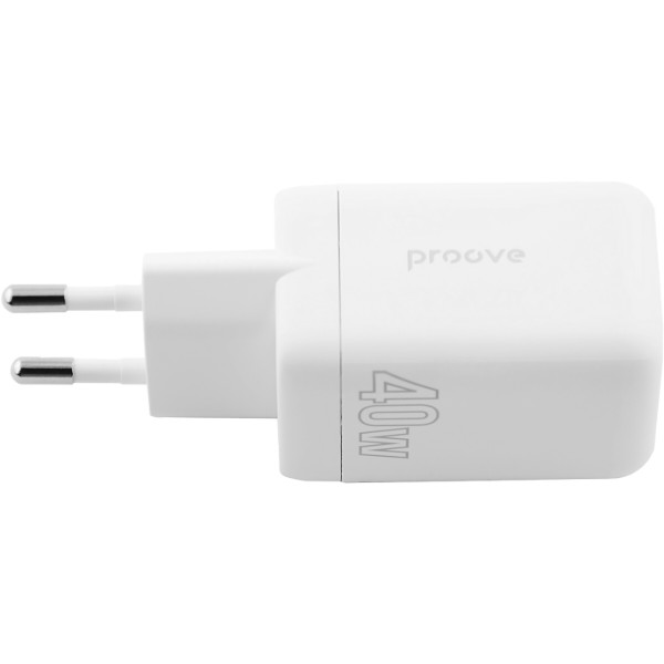 Фото - Сетевое зарядное устройство Proove Silicone Power 40W (Type-C + Type-C) White