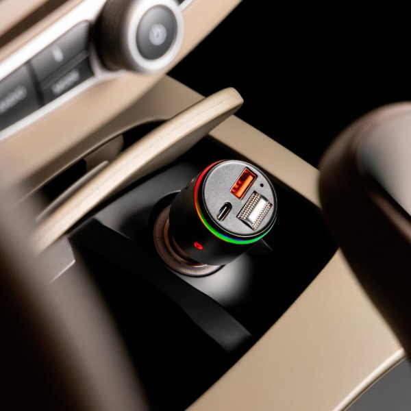 Фото - FM модулятор Proove Launcher Power Drive 30W (PD+QC3.0) Type-C+USB+AUX Silver (FMPD30110006)