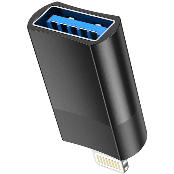 Фото - Перехідник HOCO UA17 iP Male to USB female USB2.0 adapter Black (6931474761989)
