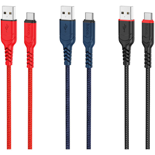 Фото - Кабель синхронізації даних HOCO X59 USB to Type-C 3A, 1m Black (6931474744920)
