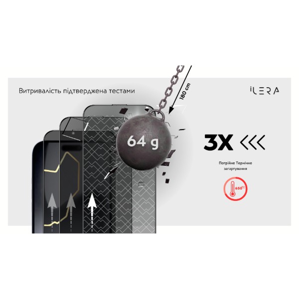 Фото - Защитное стекло для смартфона ILera DeLuxe Incognito Glass for iPhone 17 Pro Max (iLInDL17PrMx)