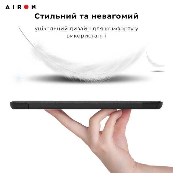 Фото - Чехол для планшета AIRON Premium for Samsung Galaxy Tab S10 Plus 12.4 2024 с защитной пленкой и салфеткой Black (4822356758483)