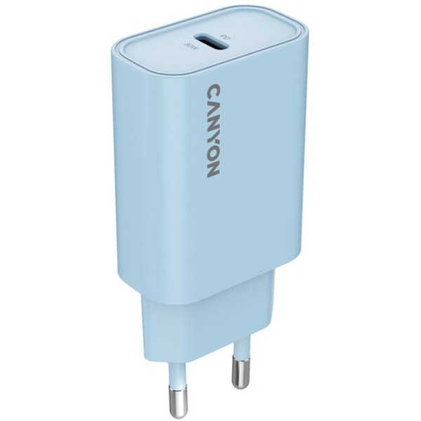 Фото - Сетевое зарядное устройство Canyon OnCharge 30CL 1xPD Type-C 30W Light Blue (CNE-CHA30CLLBL)