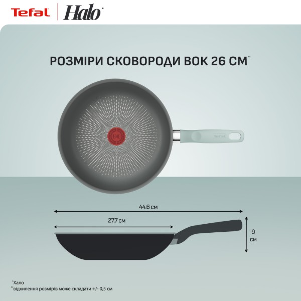 Фото - Сковорода ВОК Tefal G0167702 Halo Eucalyptus 26 см