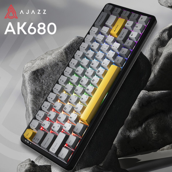 Фото - Клавіатура бездротова ігрова Ajazz AK680 MAX (AK680-M-BGY-A)