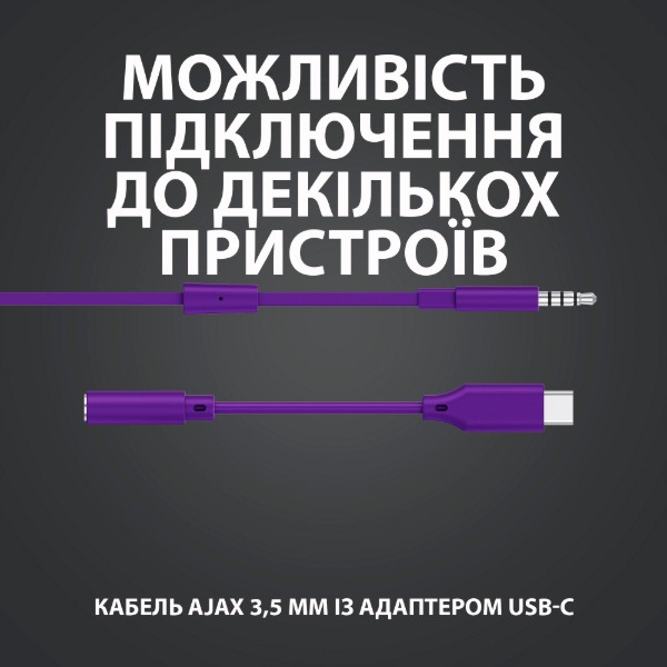 Фото - Навушники вкладиші дротові Logitech G333 Purple (981-000936)