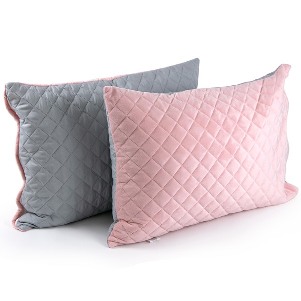 Фото - Чохол для подушки Руно велюр 50х70 (382.55_Pink and Grey ромб)