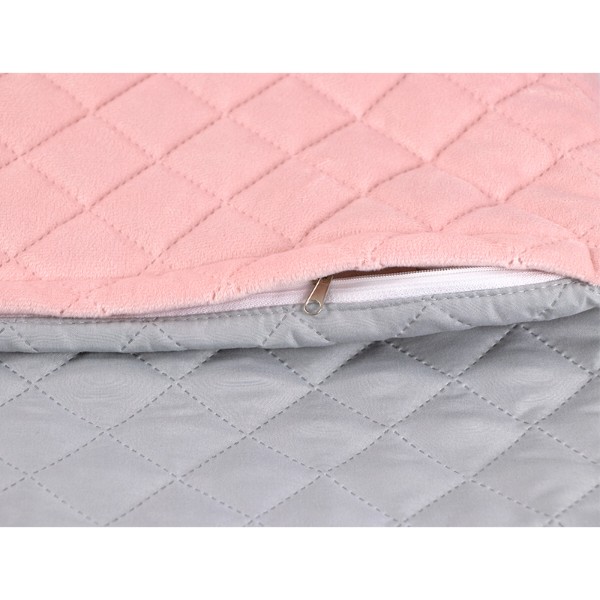 Фото - Чохол для подушки Руно велюр 50х70 (382.55_Pink and Grey ромб)