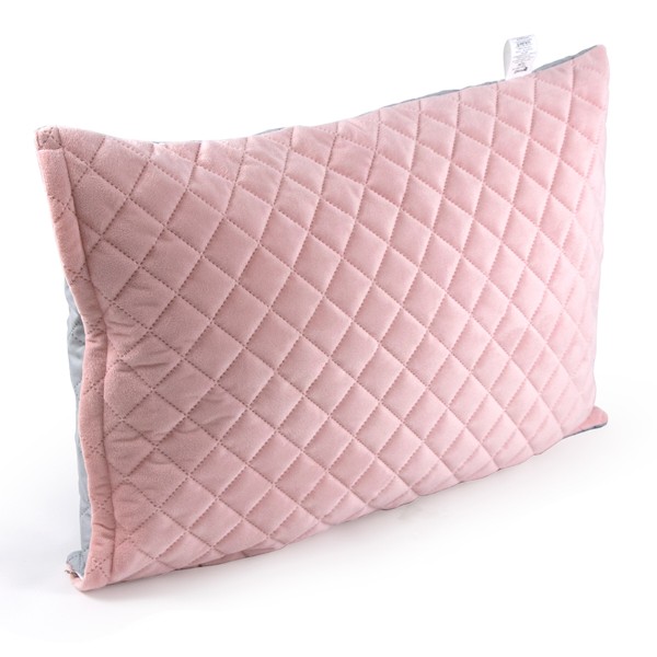 Фото - Чохол для подушки Руно велюр 50х70 (382.55_Pink and Grey ромб)