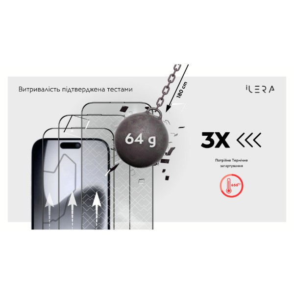 Фото - Захисне скло для смартфону ILera DeLuxe Original Glass 2.0 for iPhone 17 Pro (iLFCDL17Pr)
