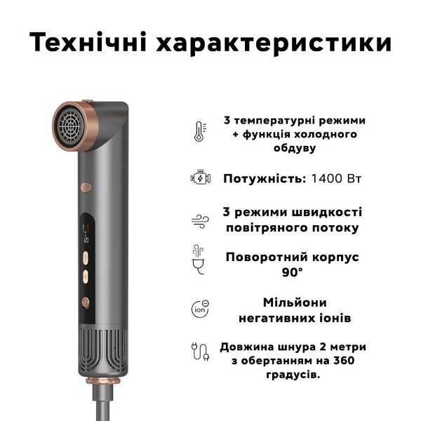 Фото - Фен-щітка INSPIRE WT-642 Grey Gold