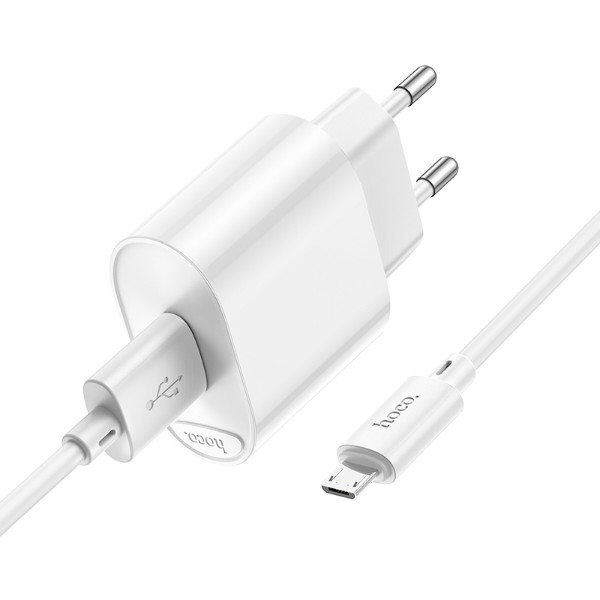 Фото - Сетевое зарядное устройство HOCO C109A QC3.0 charger set(Micro) White (6931474784827)