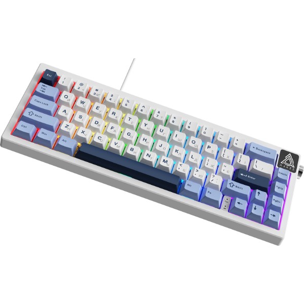 Фото - Клавіатура дротова ігрова Ajazz AK650 Sea Salt switches Blue White Blue (AK650-SS-BWB)