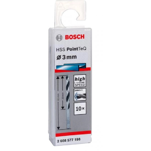 Фото - Свердло Bosch HSS-PointTeQ 3х33х61 мм 10 шт. (2.608.577.198)