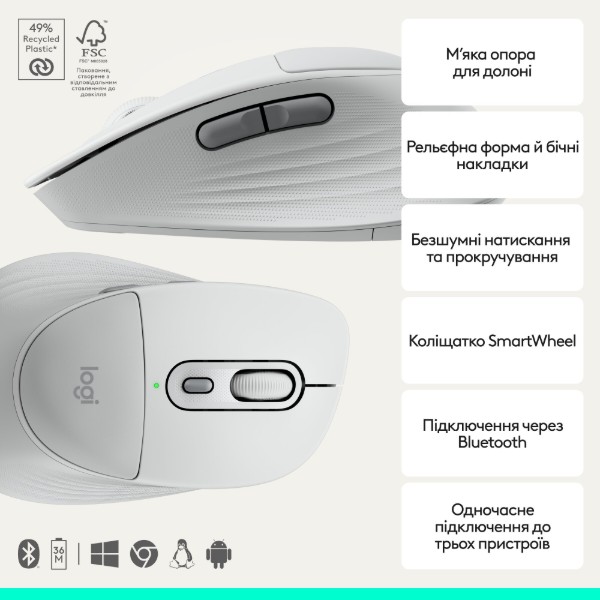 Фото - Клавиатура+мышь беспроводная Logitech Signature Comfort Plus MK880 Off-White (920-014033)
