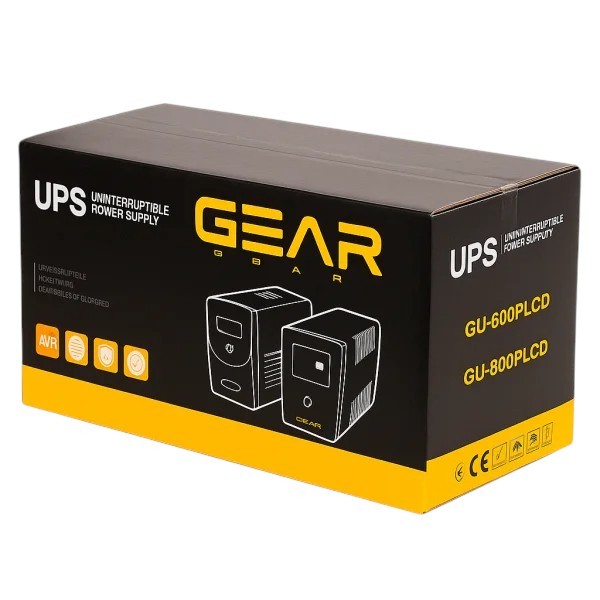 Фото - Источник бесперебойного питания GEAR 800VA LCD plastic RJ45+USB (GU-800PLCD)