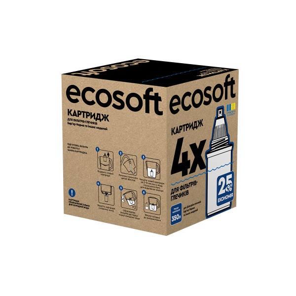 Фото - Картридж для фільтру-глечика Ecosoft до глечиків Бар'єр 4 шт