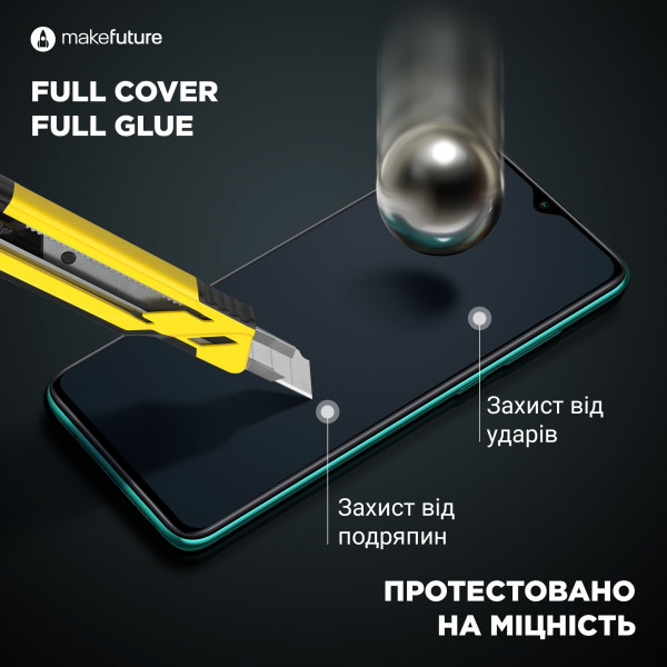Фото - Мікропошкодження - Захисне скло для смартфона MakeFuture Full Cover Full Glue Realme 8/8 Pro (MGF-R8/8P)