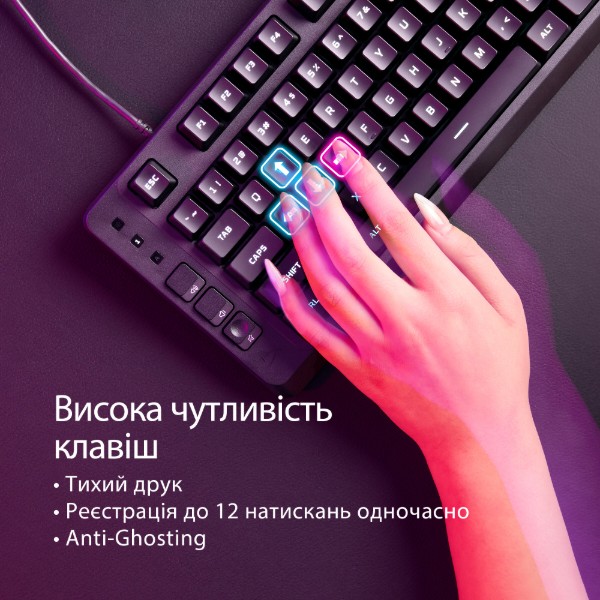 Фото - Клавиатура проводная игровая HyperX Eve 1800 USB Black (B7JE0AA)