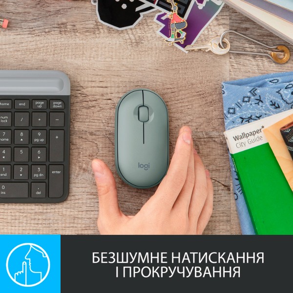 Фото - Мышь беспроводная Logitech Pebble M350 USB Eucalyptus (910-005720)