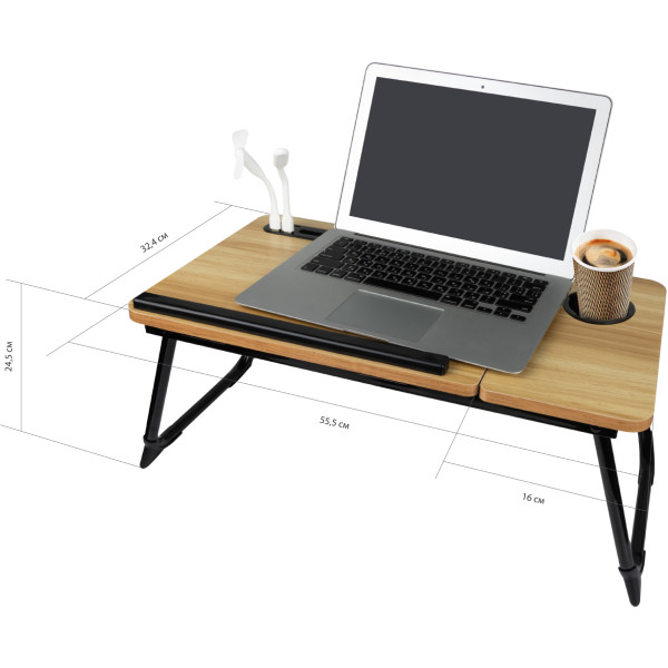 Фото - Стіл для ноутбука Dyxon Transformix 3 USB LED Fan Walnut (DXNSTMX3WL)