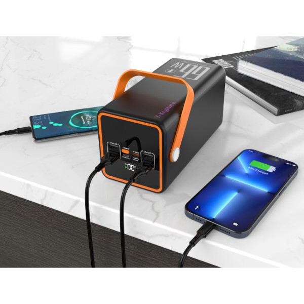 Фото - Батарея мобільна Y-Kryptone GT-72 LED Light 70000 mAh QC3.0 22.5W 66W Super Fast Charge Black (YK-GT72L-B)