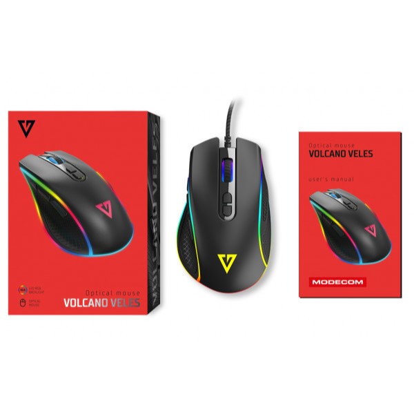 Фото - Мышь проводная игровая ModeCom Veles Volcano (M-MC-VELES-100)