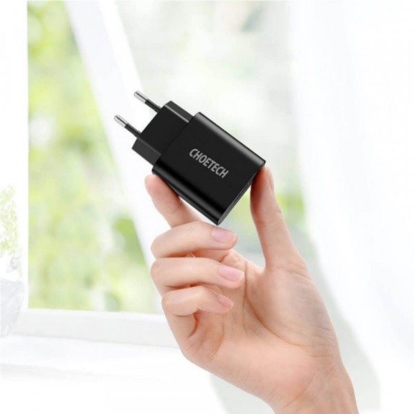 Фото - Мережевий зарядний пристрій Choetech 1xUSB 20W (1 USB-C) PD matte wall charger Black (Q5004-EU-BK)