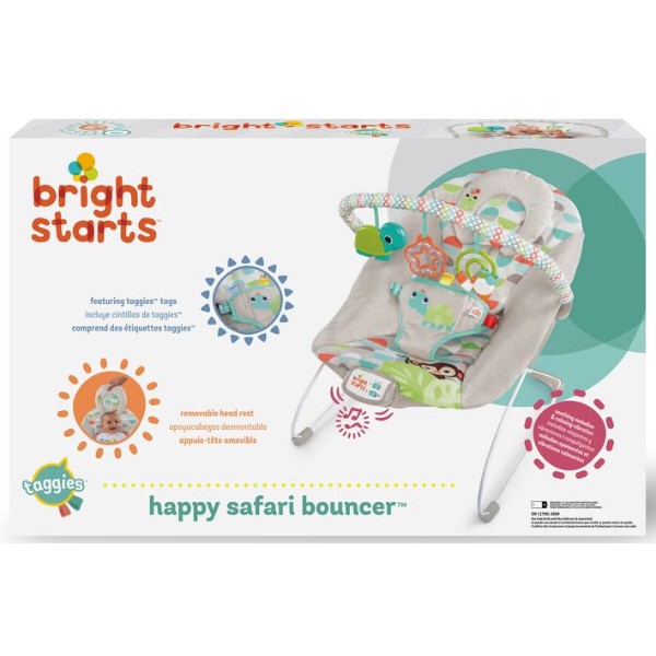 Фото - Кресло-шезлонг Bright Starts Happy Safari Bouncer (11508)