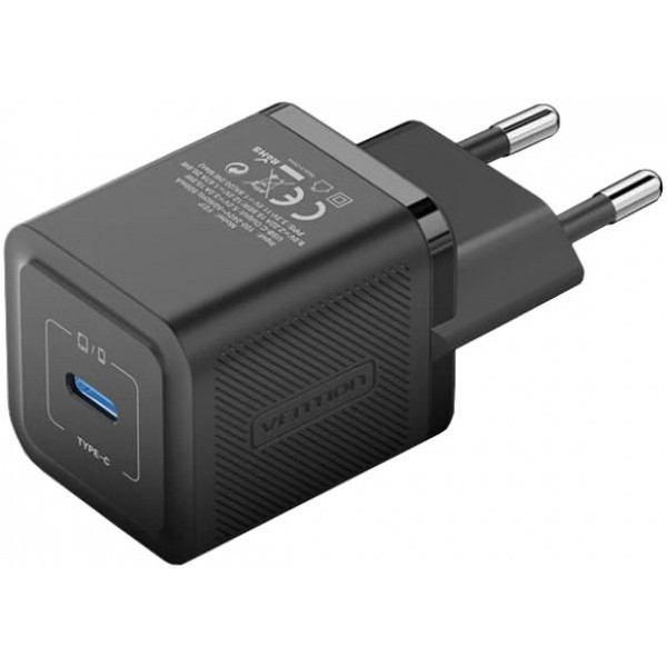 Фото - Сетевое зарядное устройство Vention 20W PD 1xUSB-C Black (FEPB0-EU)