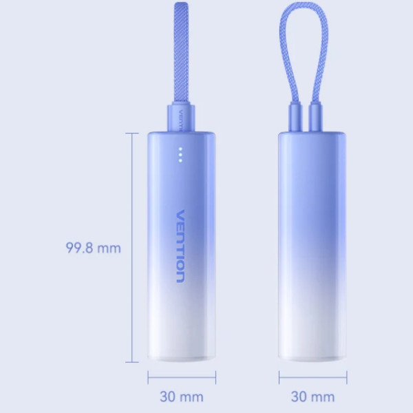Фото - Уценка - Батарея мобильная Vention 5000mAh 20W PD, USB-C In/Out, Lightning In/Out, with cable, Gradient Blue (FHWL0)