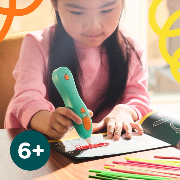 Фото - 3D-ручка 3Doodler Start Plus МЕГАКРЕАТИВ 147 стержней, 9 шаблонов (3DS2B-011)