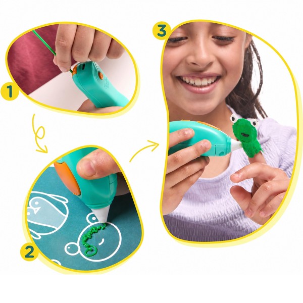 Фото - 3D-ручка 3Doodler Start Plus МЕГАКРЕАТИВ 147 стержней, 9 шаблонов (3DS2B-011)