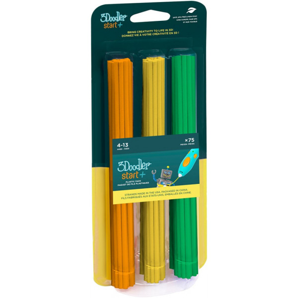 Фото - 3D-стрижні 3Doodler Набір Start Мікс, 75 шт. (помаранчевий, жовтий, зелений) (3DS-ECO-MIX2-75)