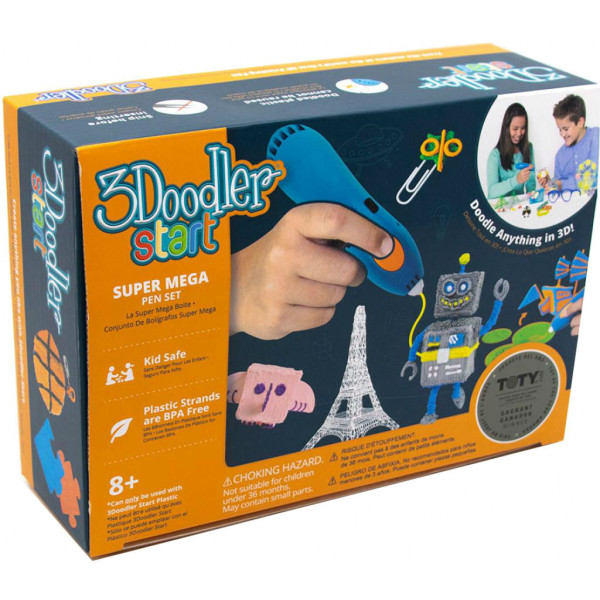 Фото - 3D-ручка 3Doodler Start  МЕГАКРЕАТИВ (192 стрижня, 8 шаблонів)