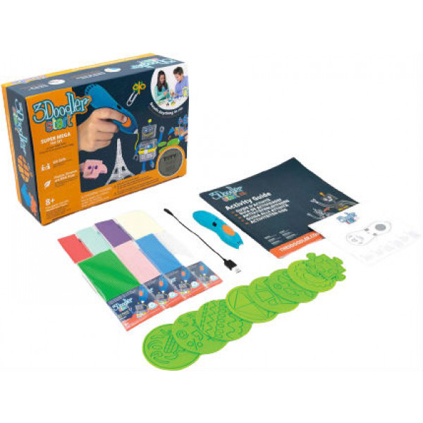 Фото - 3D-ручка 3Doodler Start  МЕГАКРЕАТИВ (192 стрижня, 8 шаблонів)