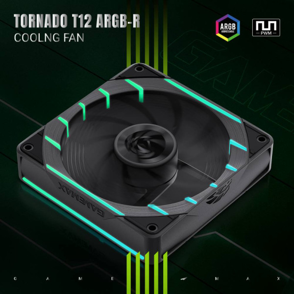 Фото - Корпусний вентилятор Gamemax Tornado T12 ARGB-R