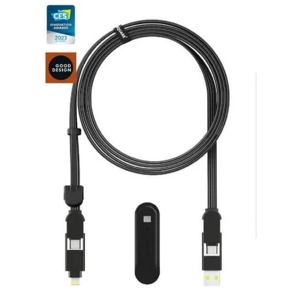 Фото - Кабель синхронізації даних Rolling Square 6in1, inCharge XL 2 м Black (XLM01R)