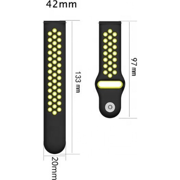 Фото - Ремешок для смарт-часов BeCover Nike Style for Motorola Moto 360 2nd Gen. Black-Green (705757)