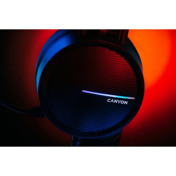 Фото - Гарнитура проводная игровая Canyon GH-8A Black Orange (CND-SGHS8A)